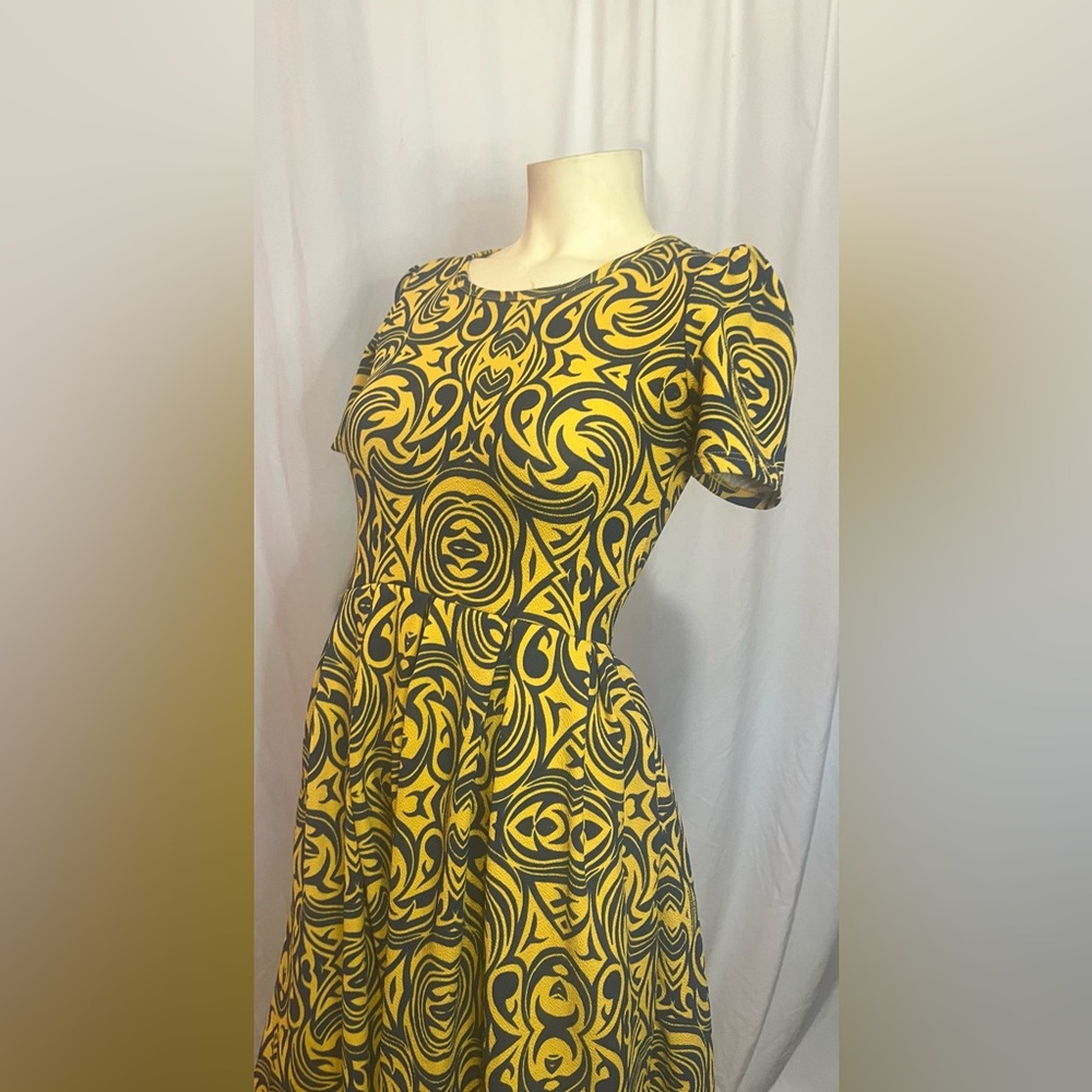 Jula Roe Xs vintage looking navy and gold dress